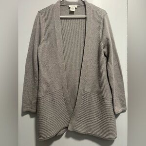 Kate Hill Heather Gray Ribbed Cardigan